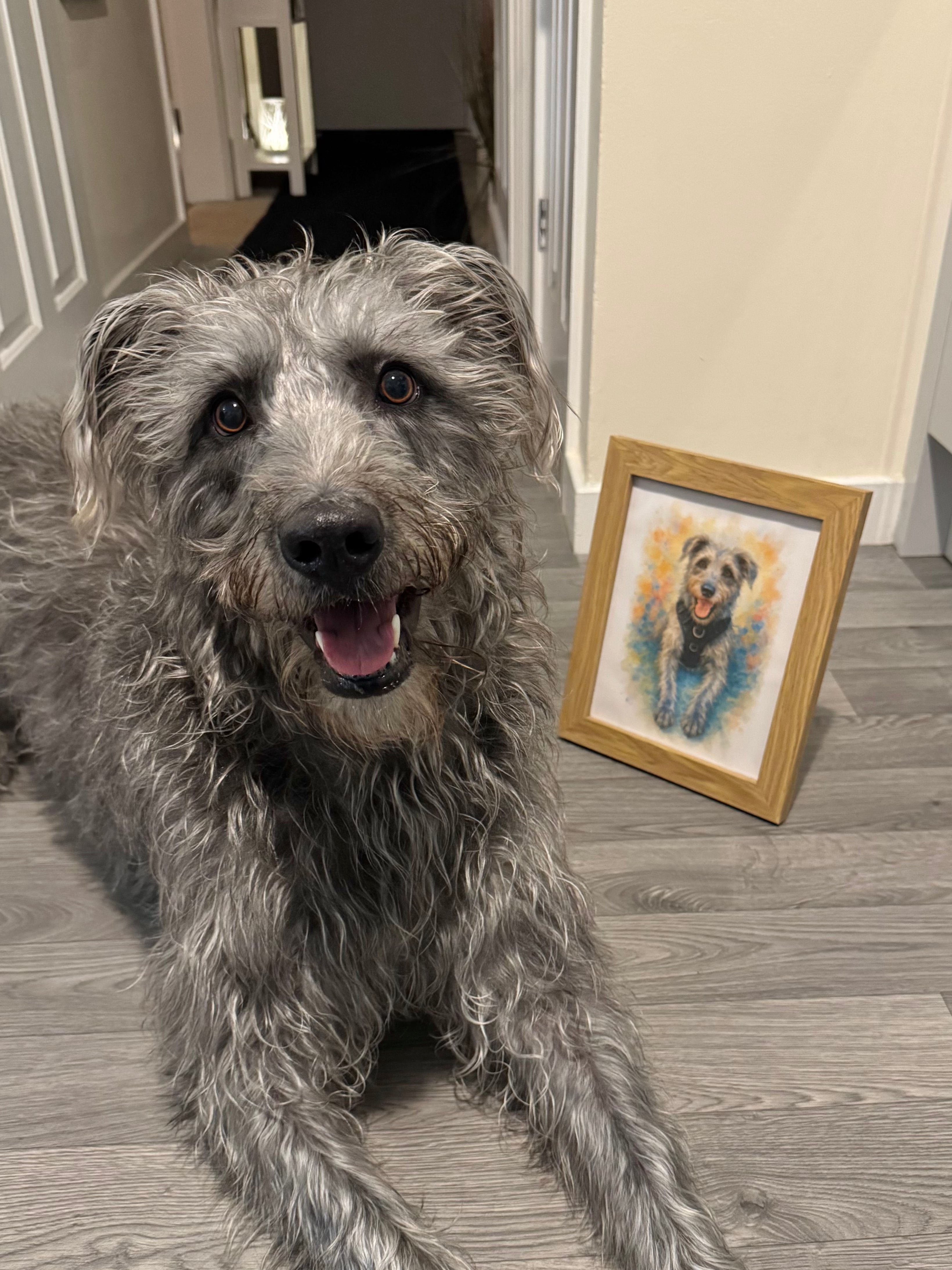 Custom Digital Watercolour Style Pet Portrait Print