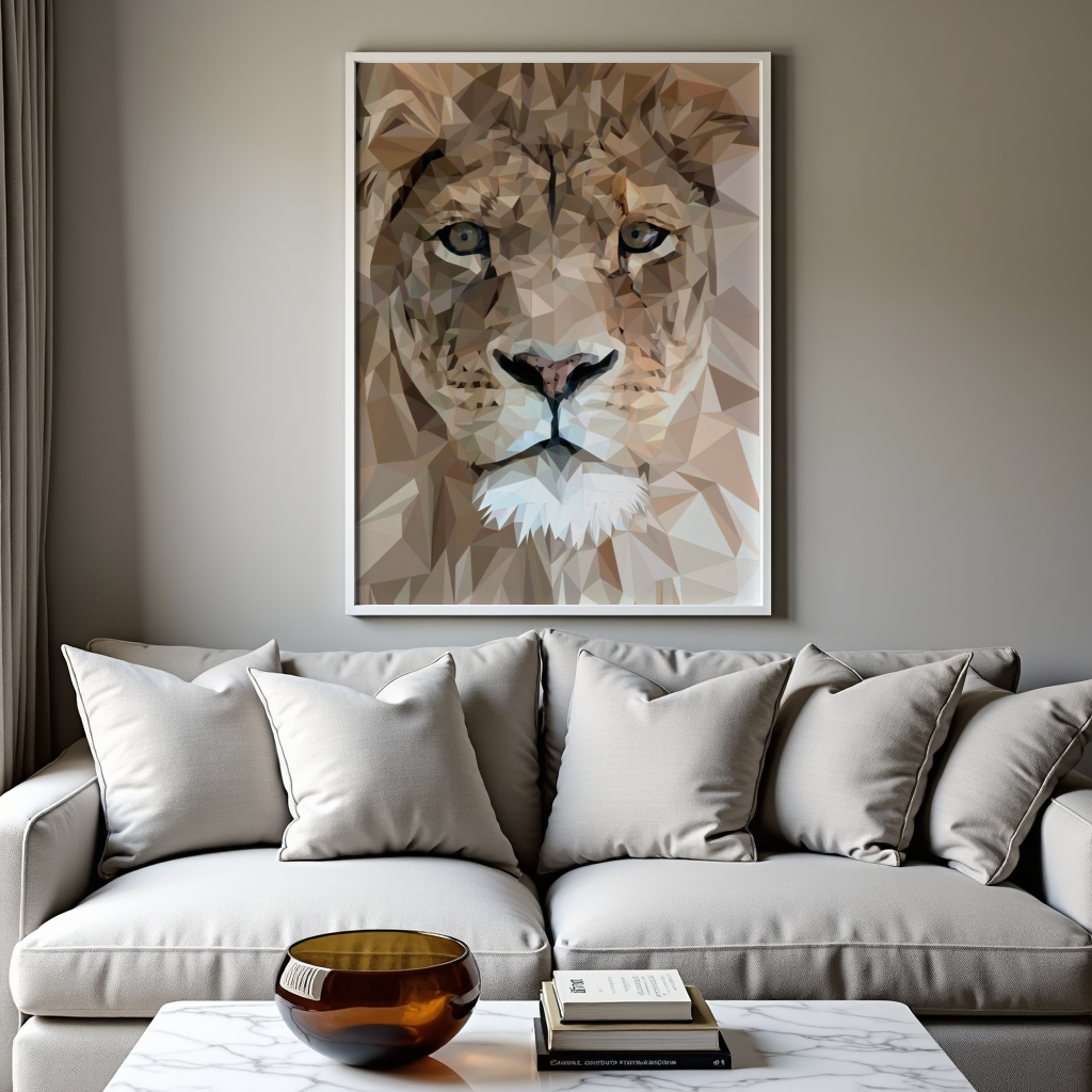 Geometric Lion Portrait