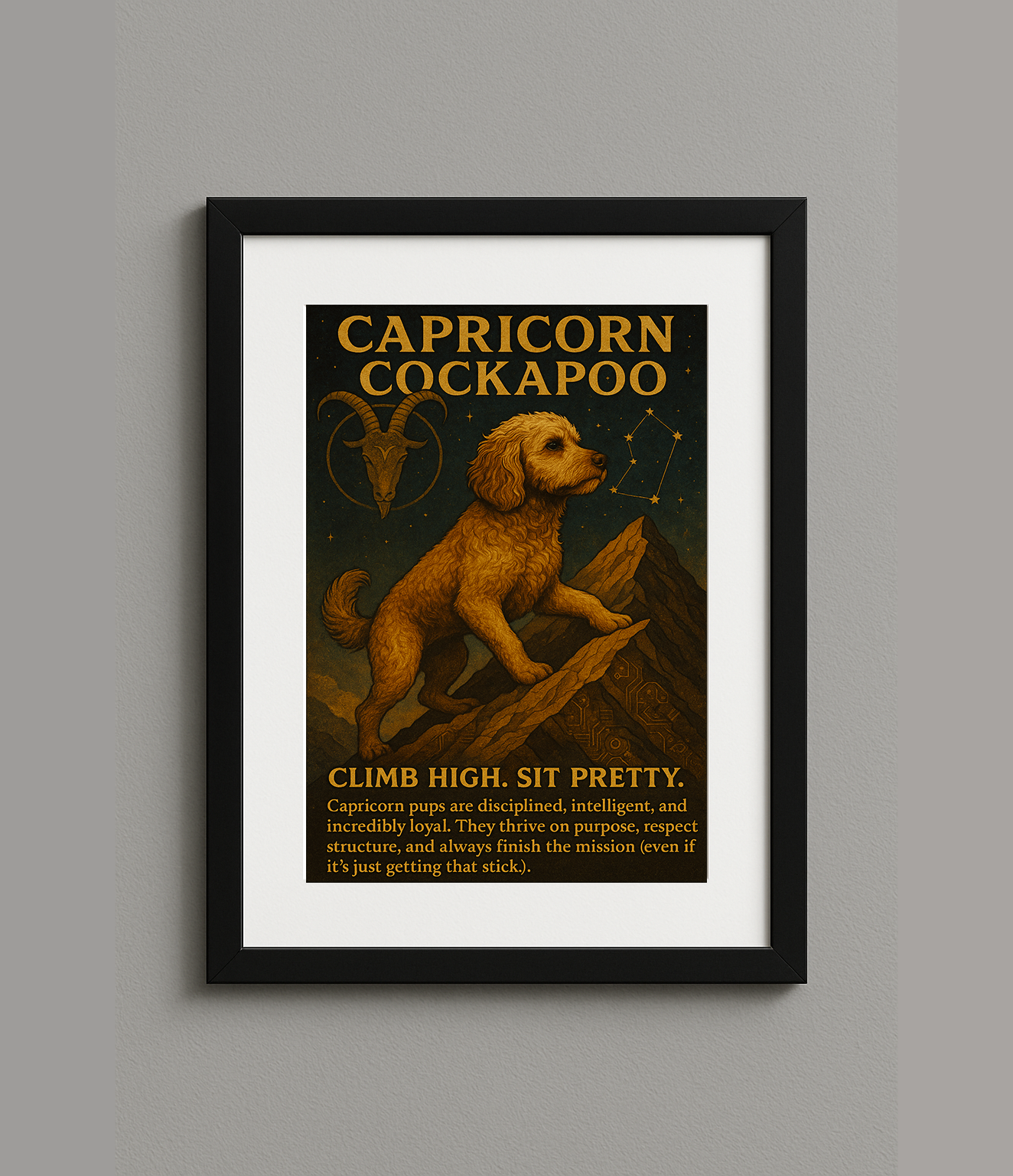 Custom Digital Dog Zodiac Astrology Poster – Cosmic Pet Print