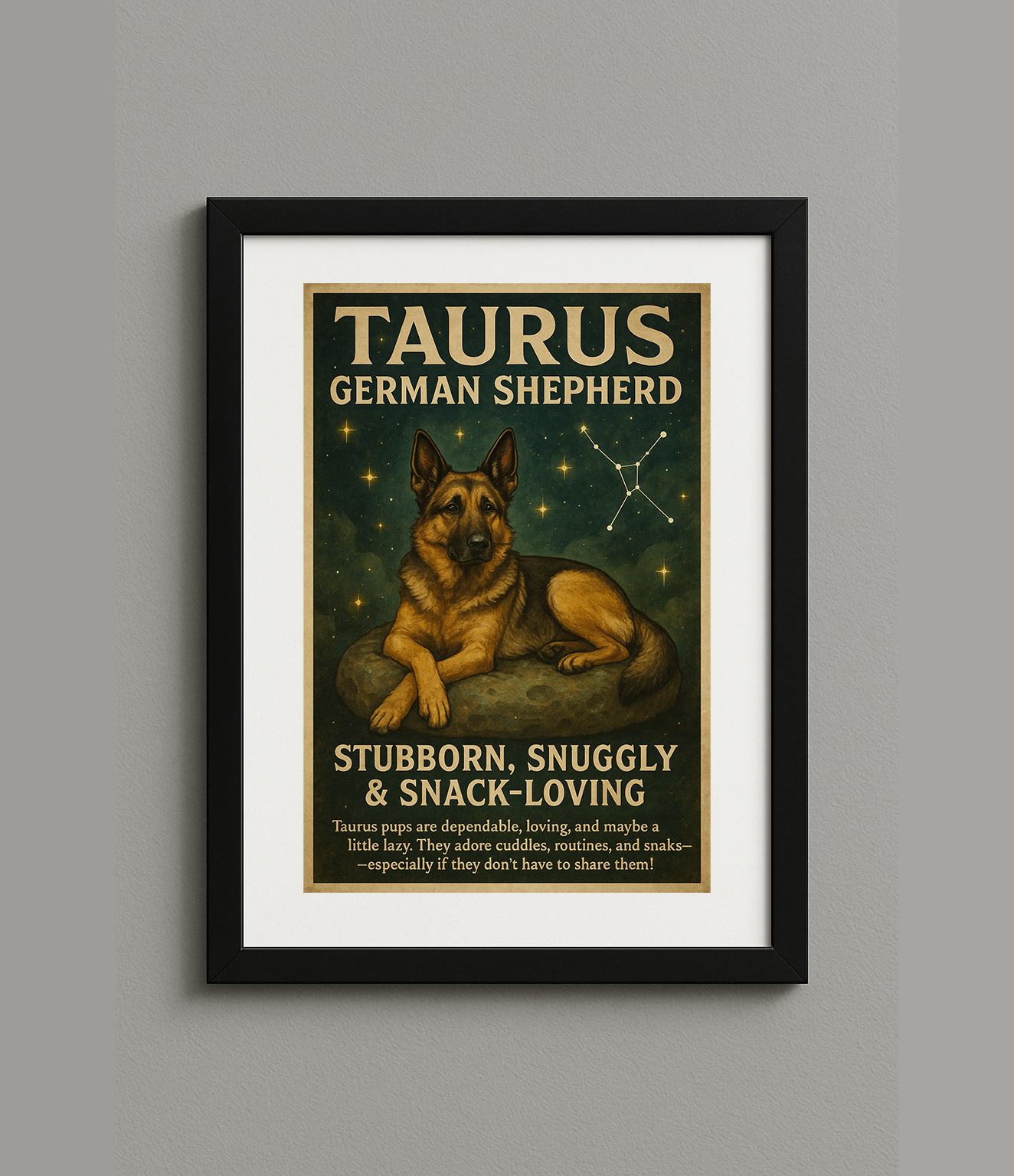 Custom Digital Dog Zodiac Astrology Poster – Cosmic Pet Print