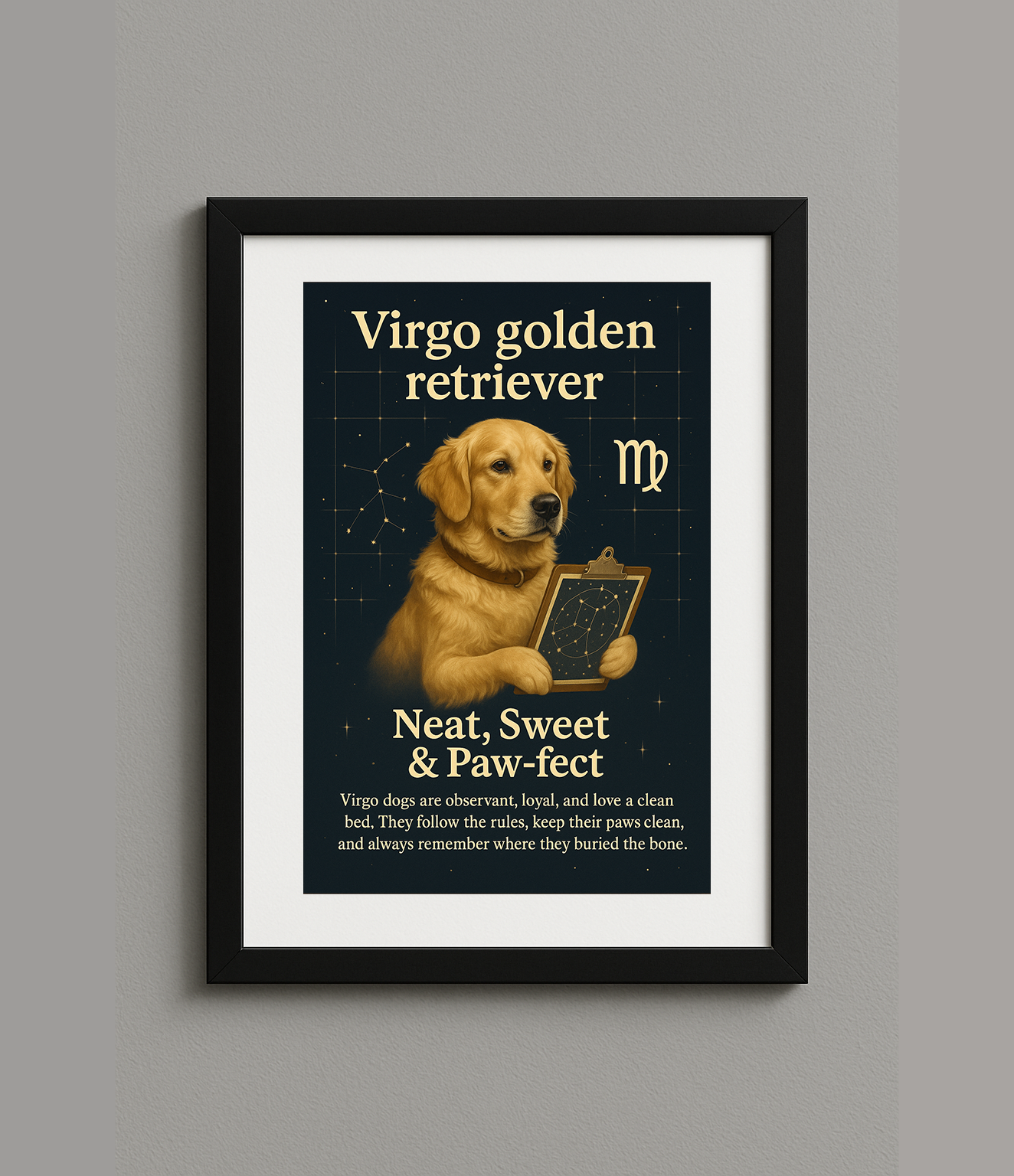 Custom Digital Dog Zodiac Astrology Poster – Cosmic Pet Print