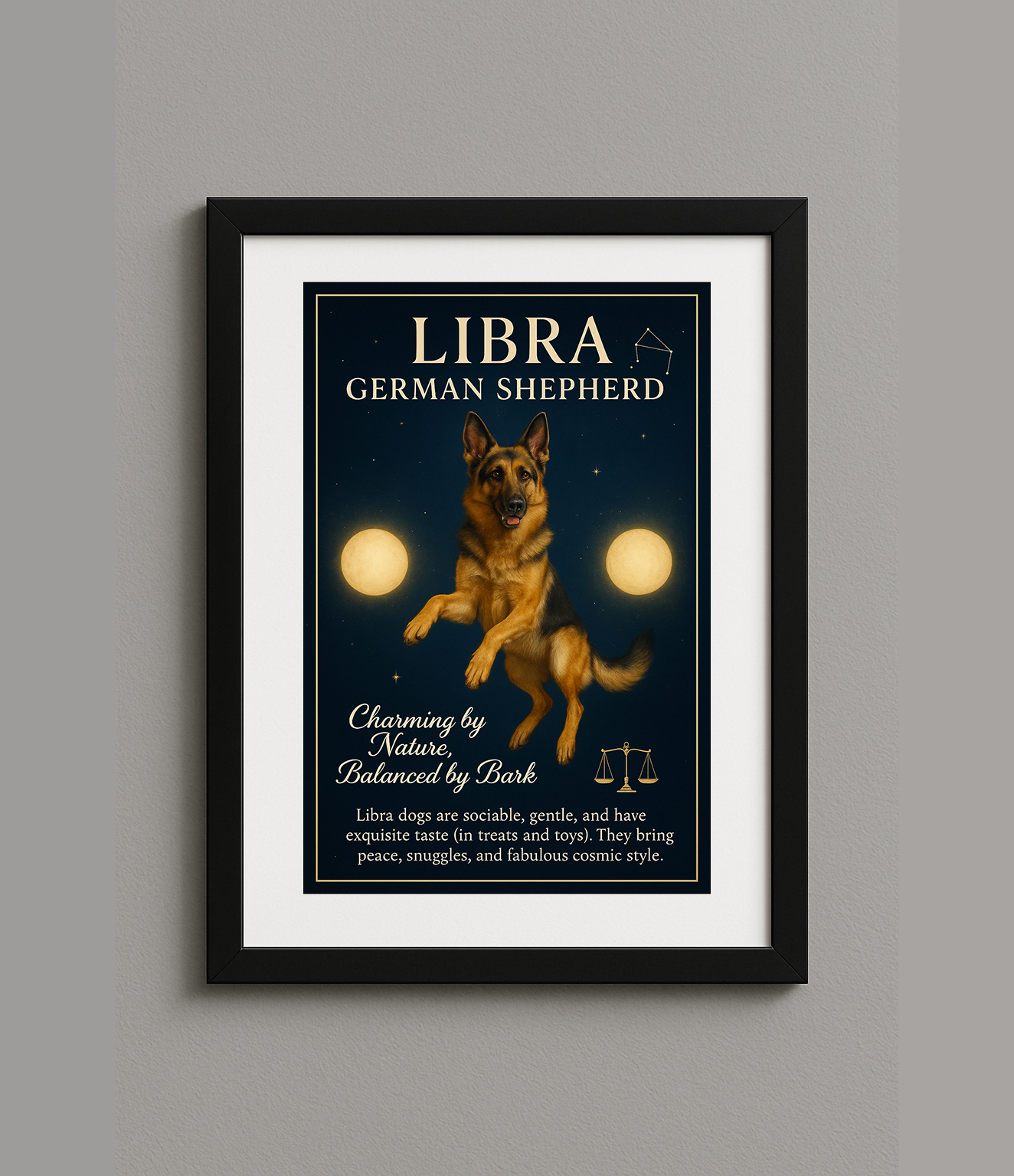 Custom Digital Dog Zodiac Astrology Poster – Cosmic Pet Print