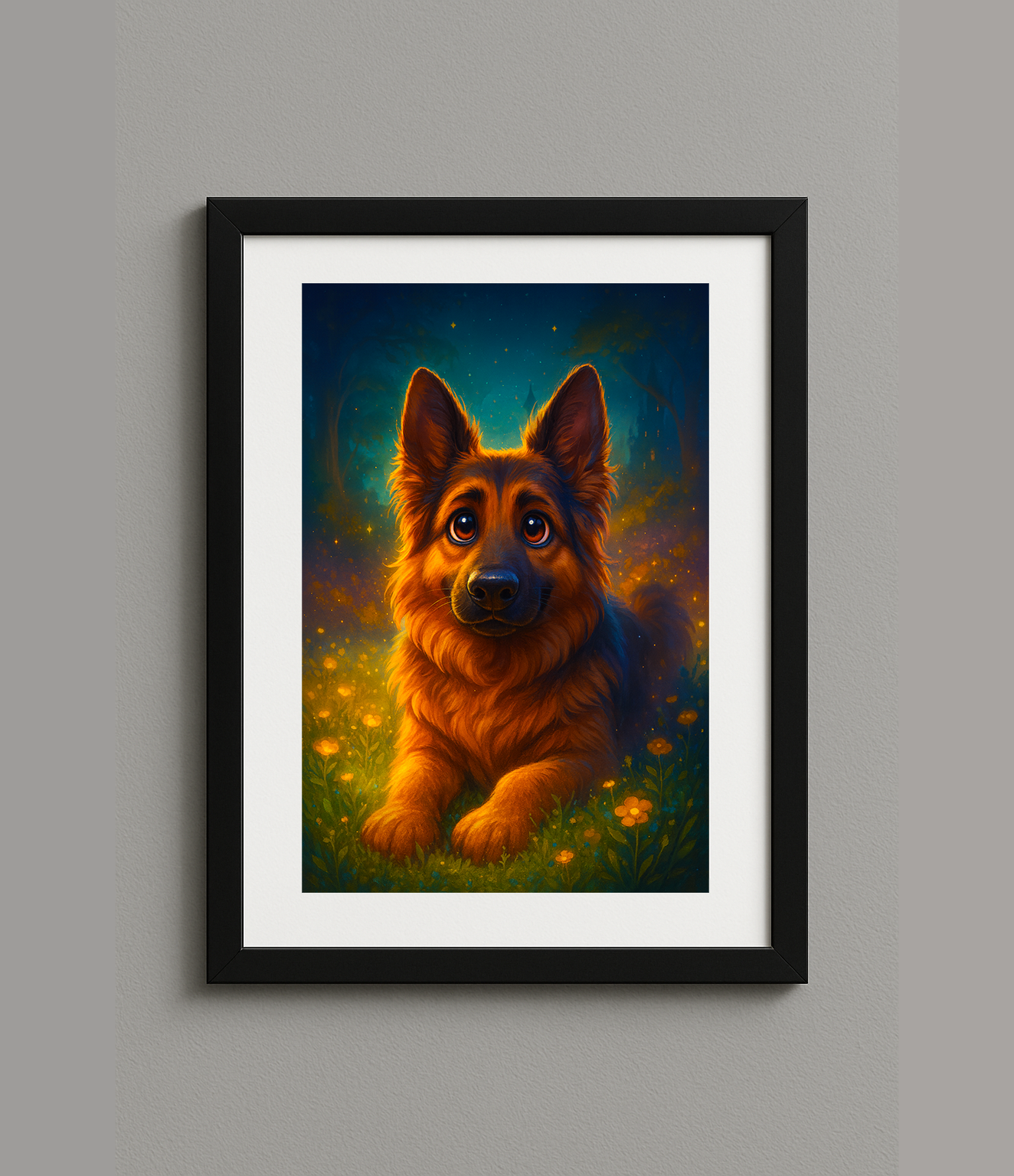 Custom Digital Disney Style Pet Portrait Print