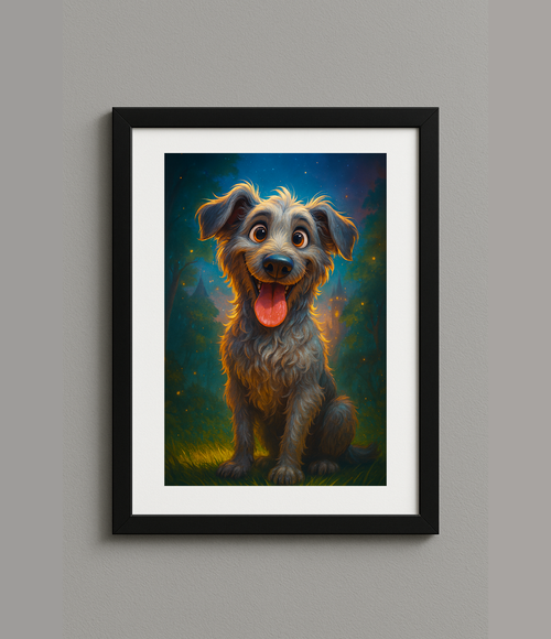Custom Digital Disney Style Pet Portrait Print