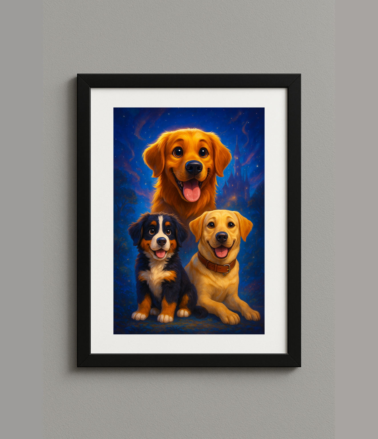 Custom Digital Disney Style Pet Portrait Print