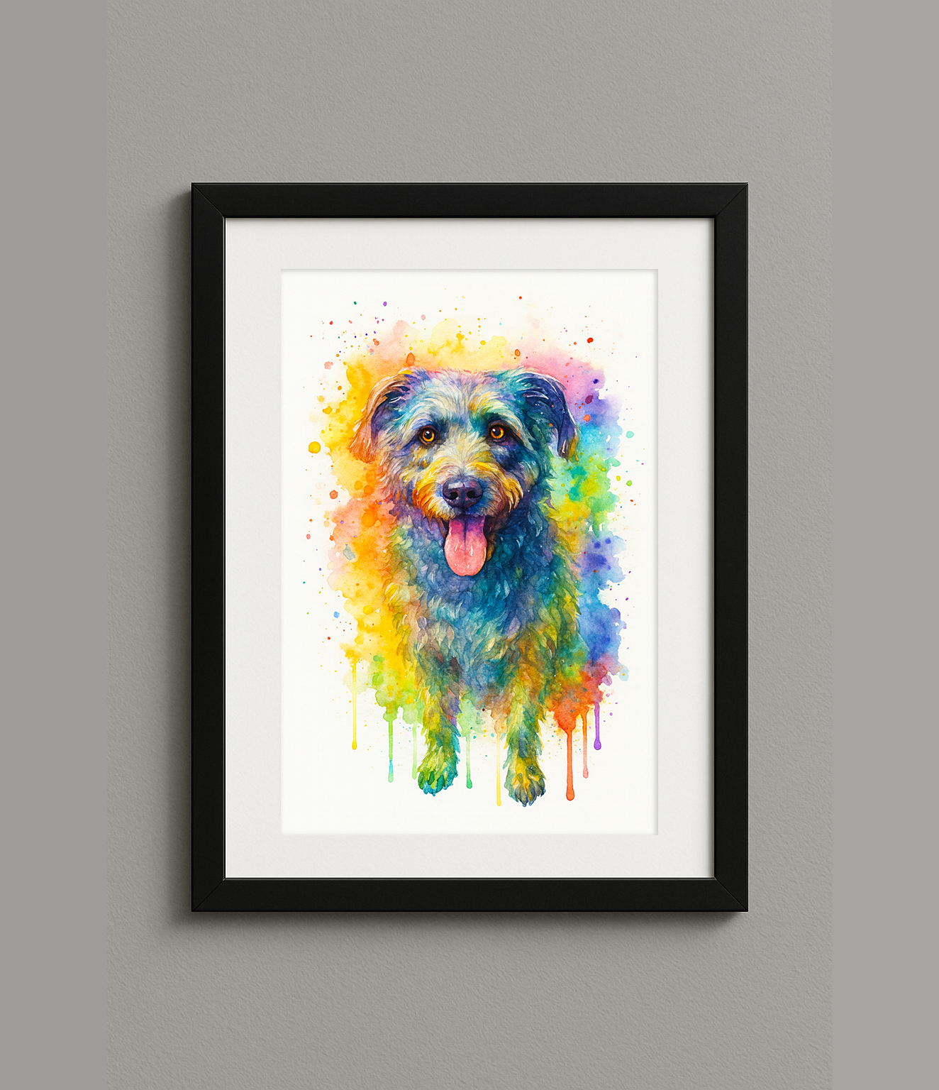 Custom Digital Rainbow Style Pet Portrait Print