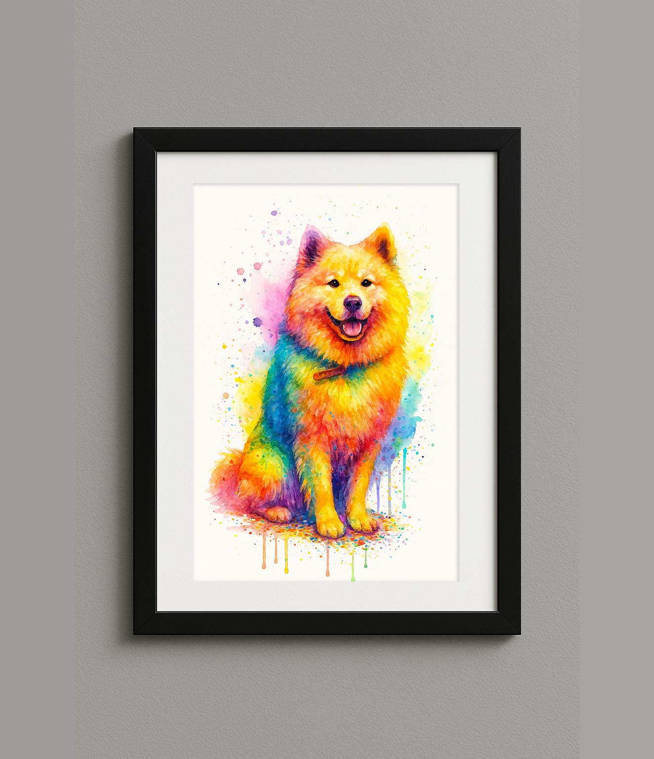 Custom Digital Rainbow Style Pet Portrait Print