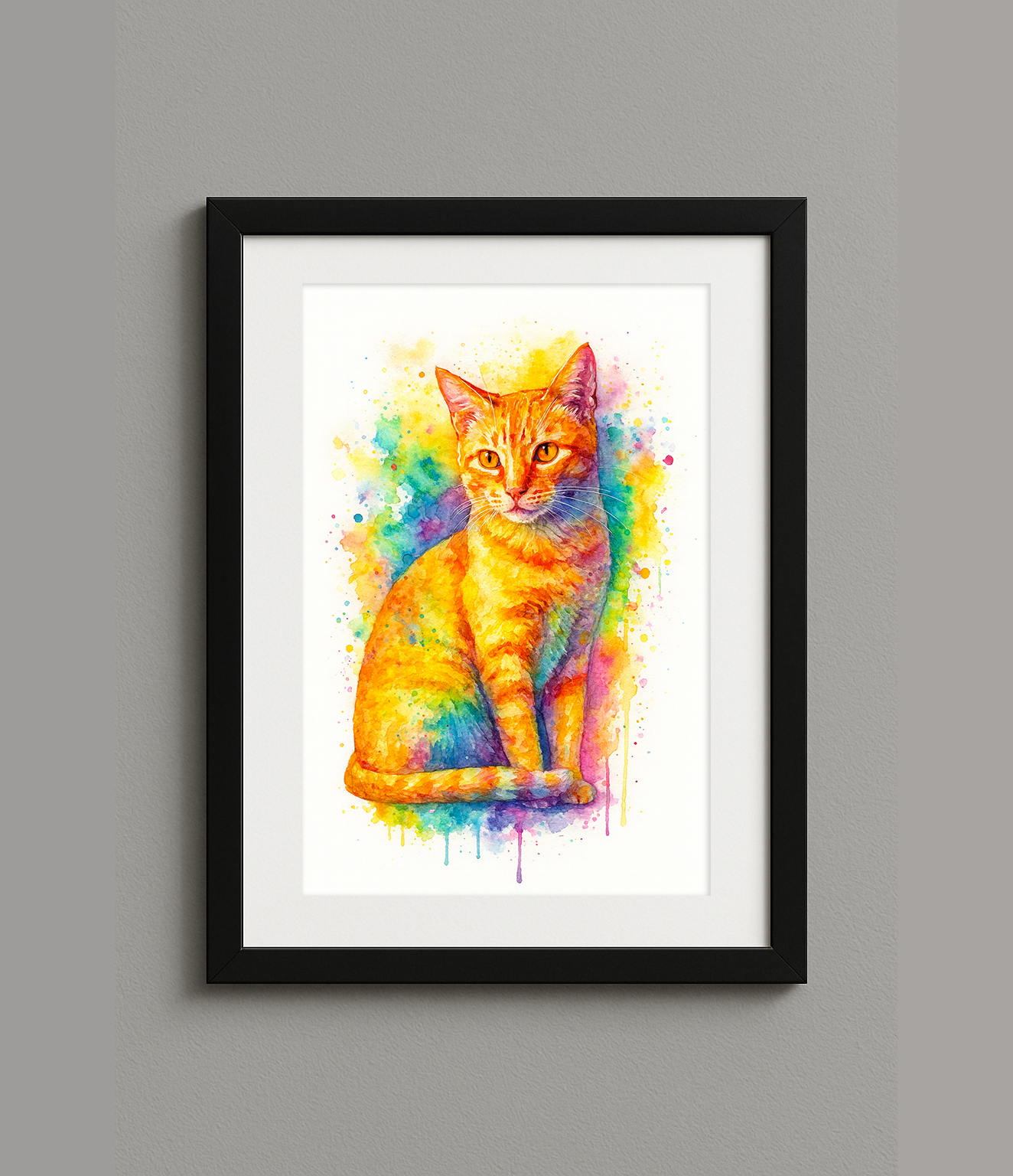 Custom Digital Rainbow Style Pet Portrait Print