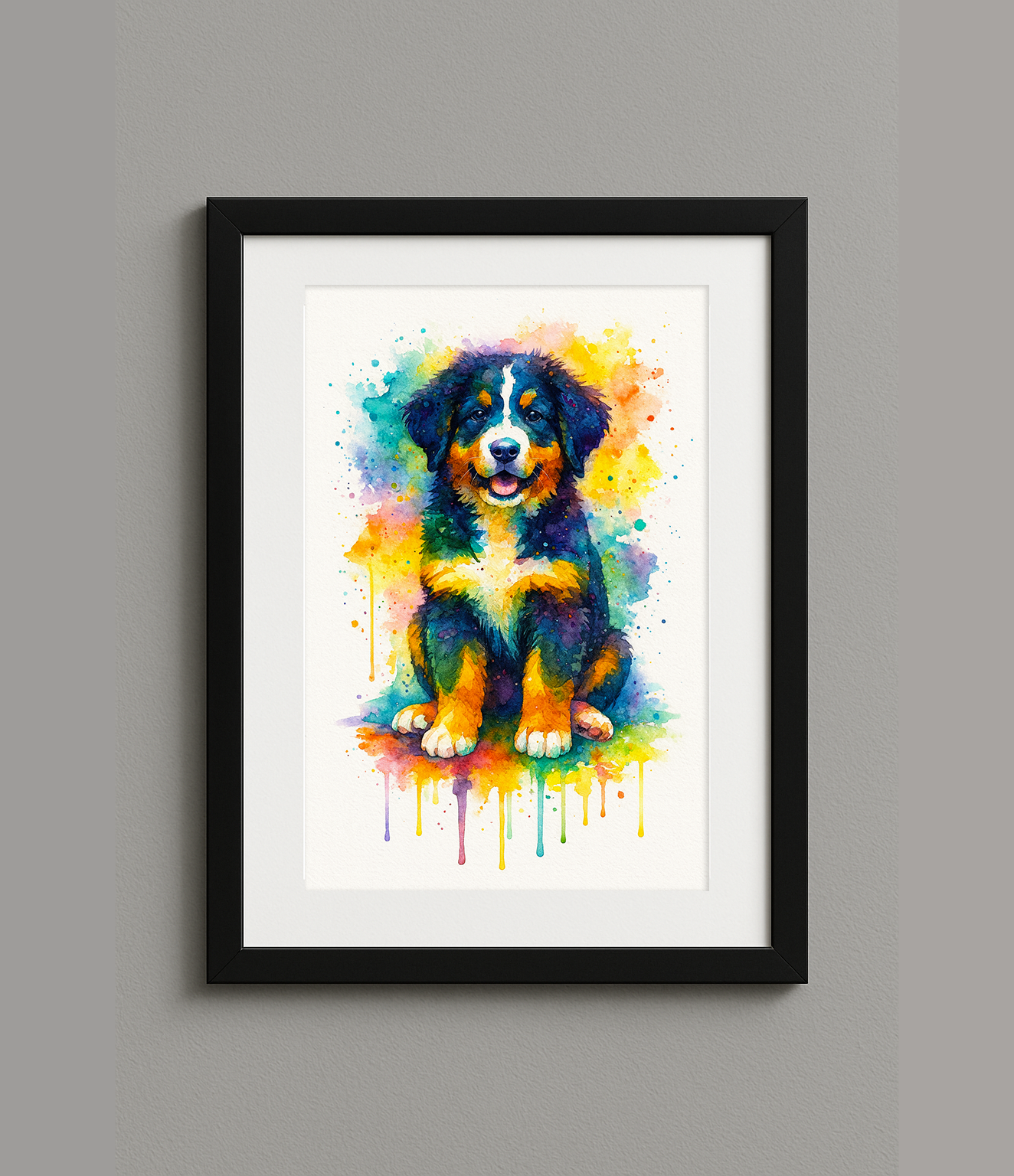 Custom Digital Rainbow Style Pet Portrait Print
