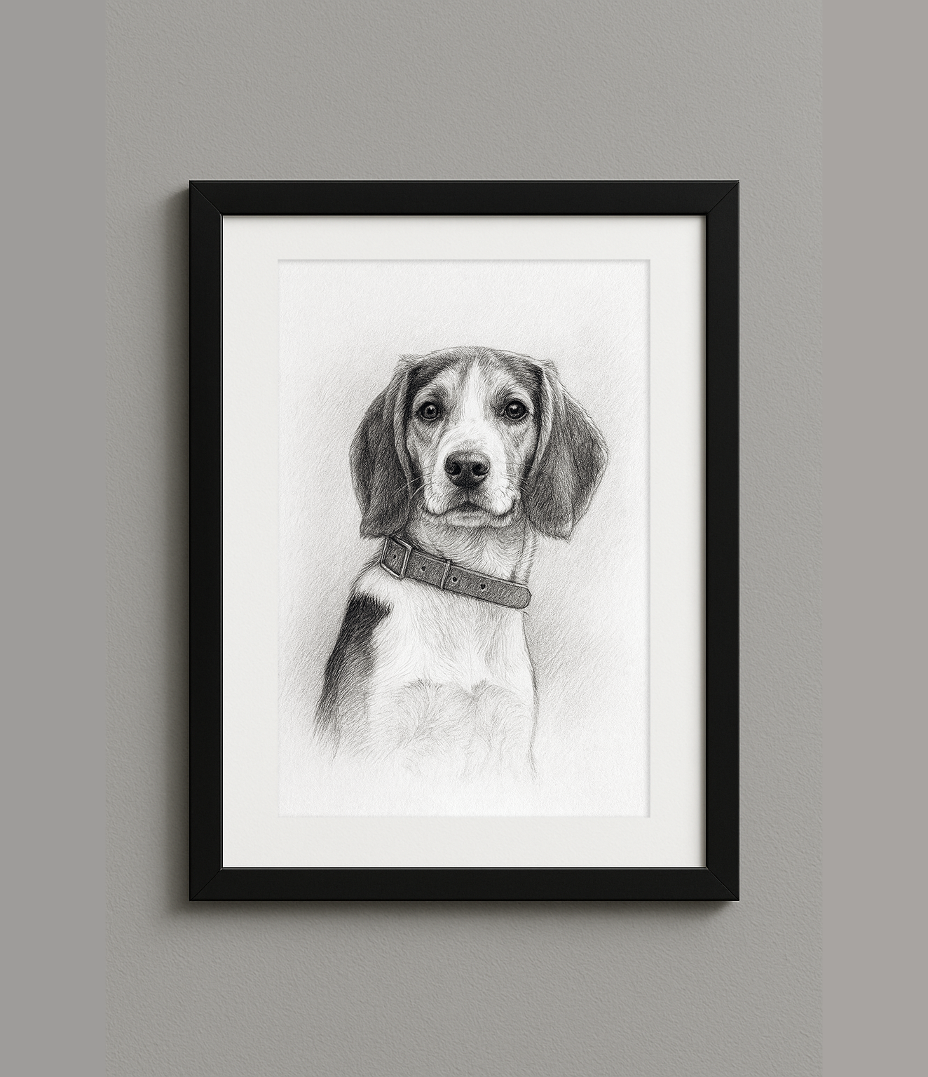 Custom Digital Pencil Sketch Style Pet Portrait Print