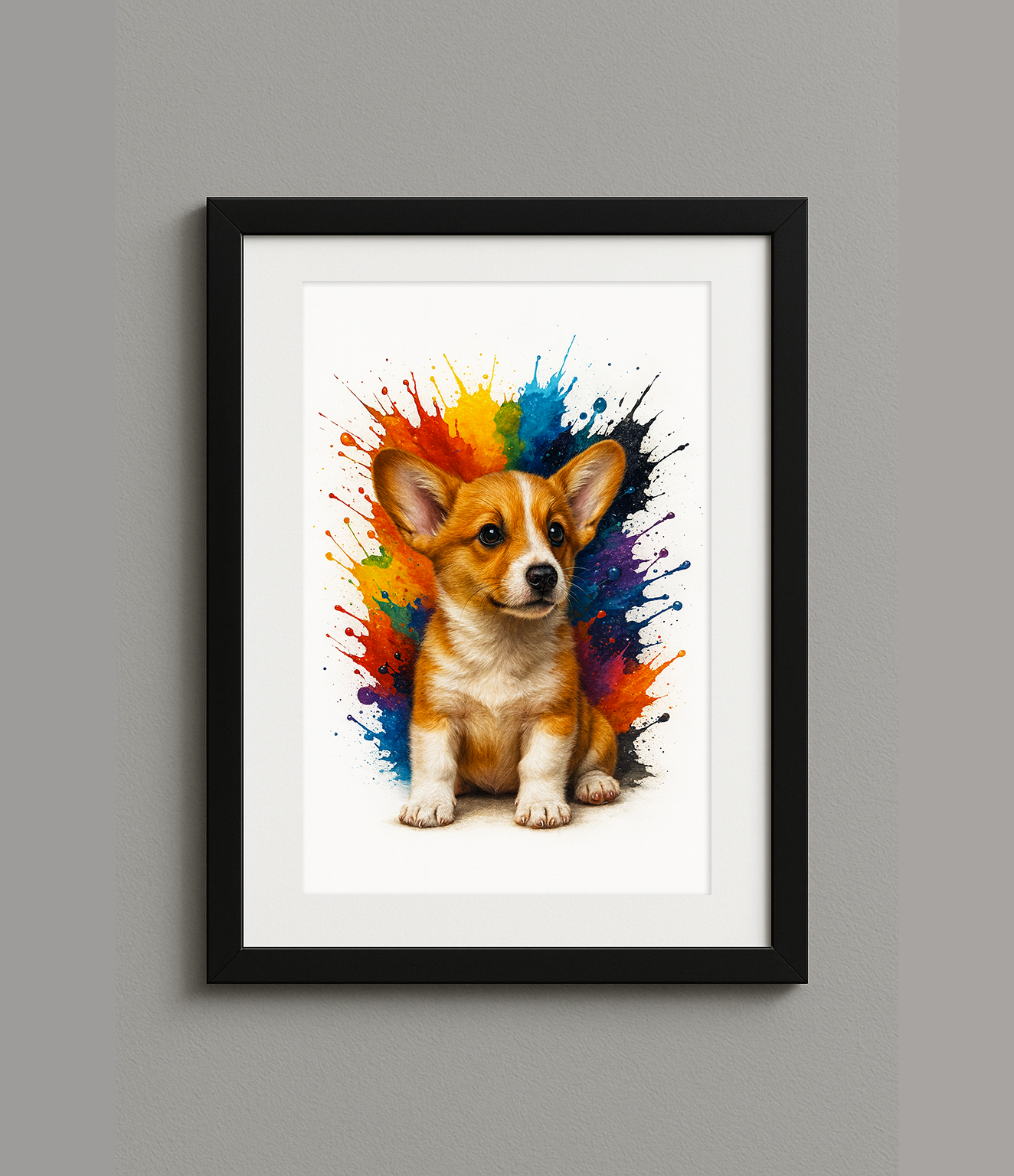Custom Digital Splash Style Pet Portrait Print