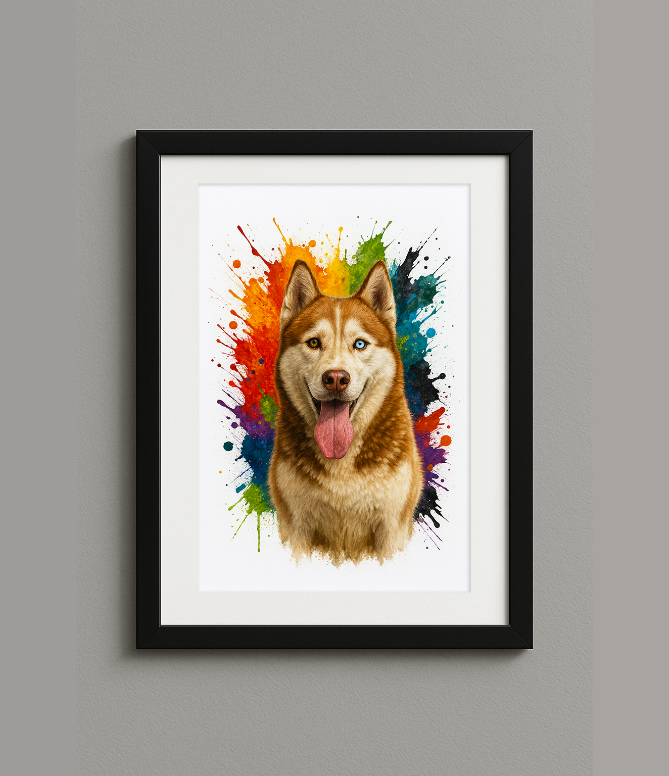 Custom Digital Splash Style Pet Portrait Print