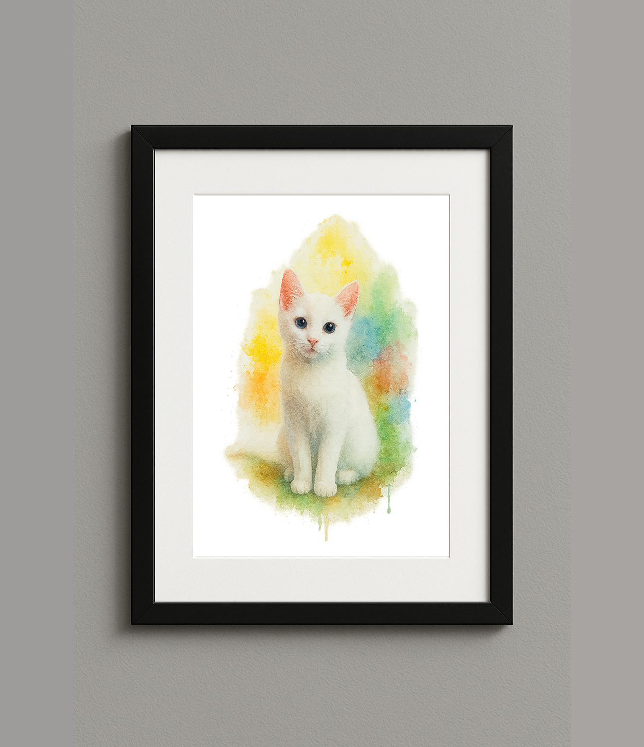 Custom Digital Watercolour Style Pet Portrait Print