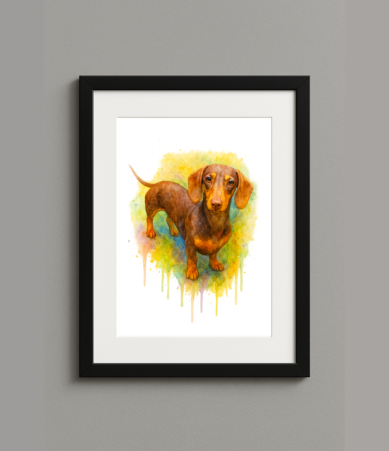 Custom Digital Watercolour Style Pet Portrait Print