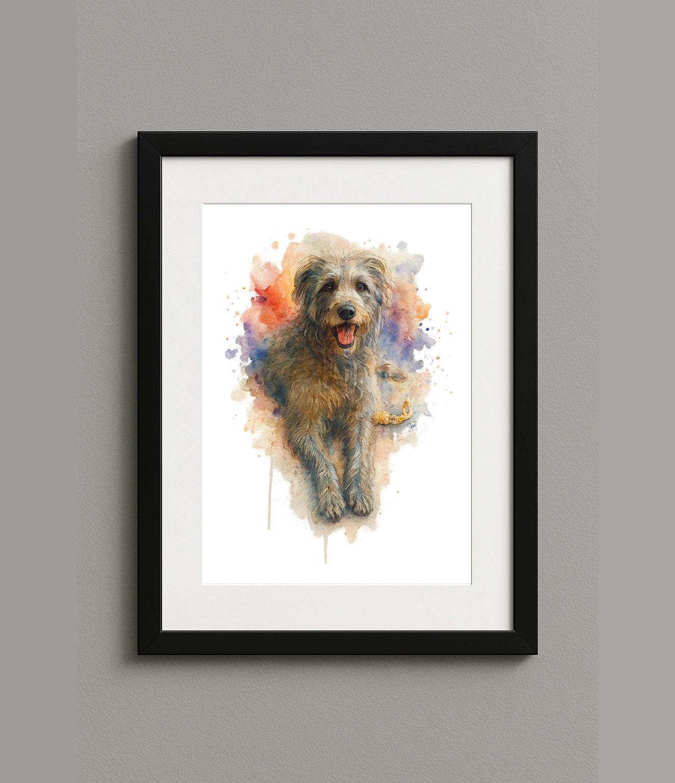 Custom Digital Watercolour Style Pet Portrait Print