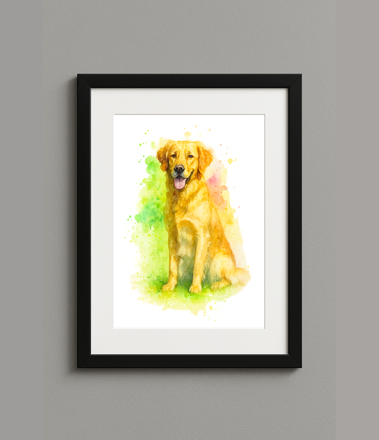 Custom Digital Watercolour Style Pet Portrait Print