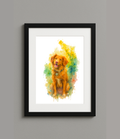 Custom Digital Watercolour Style Pet Portrait Print