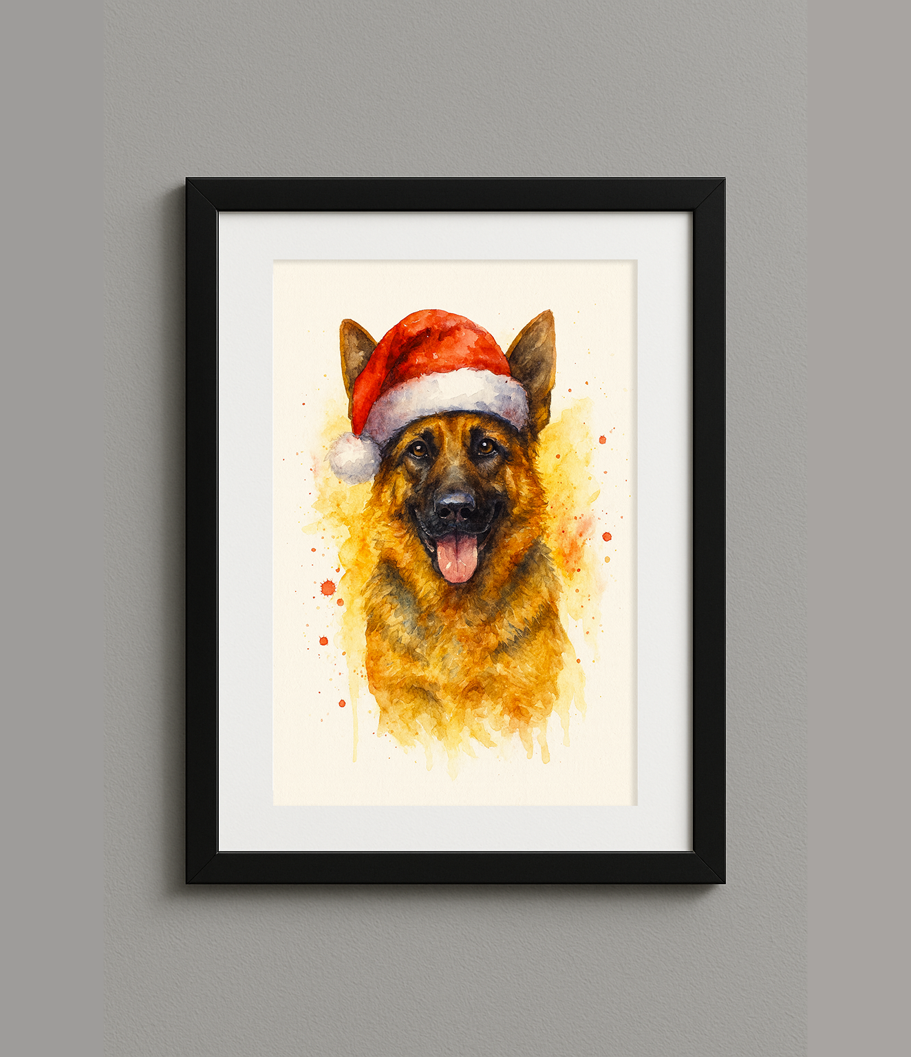 Custom Digital Christmas Style Pet Portrait Print