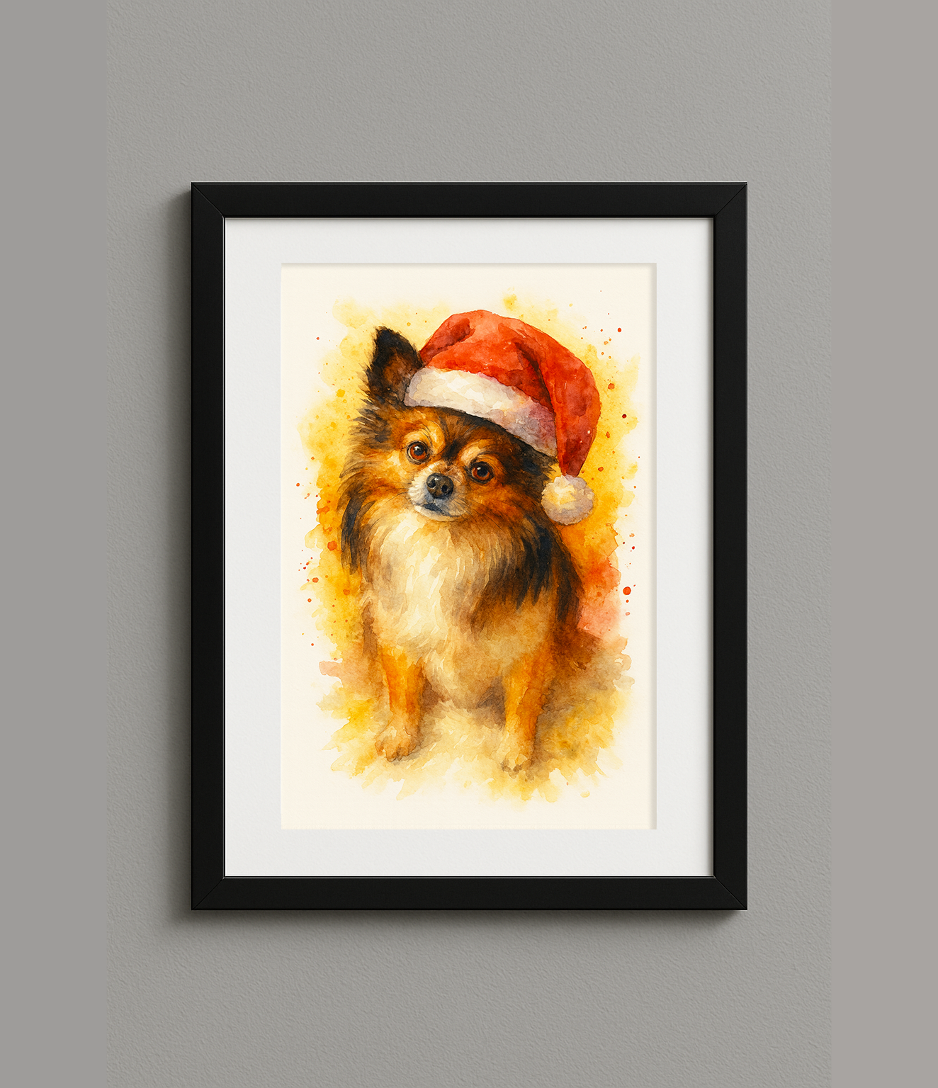Custom Digital Christmas Style Pet Portrait Print