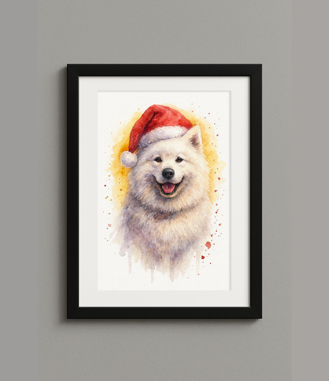 Custom Digital Christmas Style Pet Portrait Print