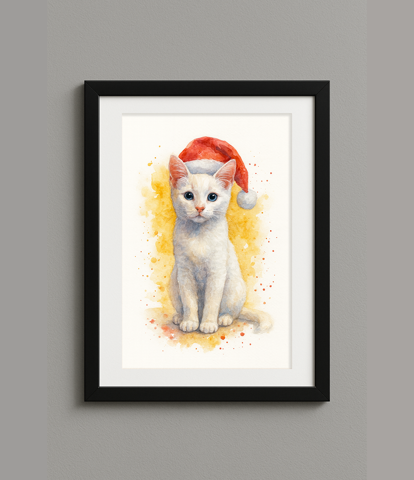 Custom Digital Christmas Style Pet Portrait Print