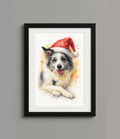 Custom Digital Christmas Style Pet Portrait Print